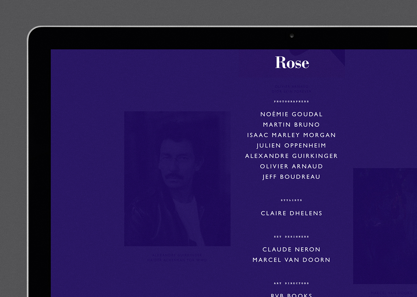 Rose Paris, Olivia Mayolle, Florence Iris, Noémie Goudal, Julia Noni, Martin Bruno, Isaac Marley Morgan, Julien Oppenheim, Alexandre Guirkinger, Olivier Arnaud, Jeff Boudreau, Stylists, Claire Dhelens, Vogue France, Set Design, Claude Neron, Marcel van Doorn, Art Director, RVB Books, Elisa Valenzuela, Photographers, Benjamin Grillon