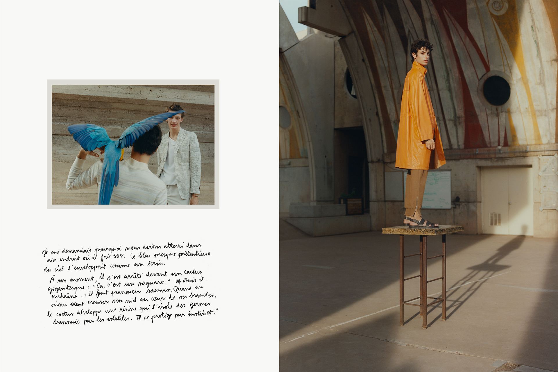 Le Monde d'Hermes, SS19, Benjamin Grillon, Pierre-Alexis Dumas, Olivier Wicker, Marion Berrin, Samuel Bradley, Lara Giliberto, Théo de Gueltz, Marius W Hansen, Nico Krijno, Sam Rock, Marcus Schaefer, David Ha, Armelle de Sainte Marie, Thomas Bird, Beat Bolliger, Lyson Marchessault, Vanessa Reid, Anne Sbiera, Lisa Jahovic, Kitten Production, JN Production, Jessica Pichet